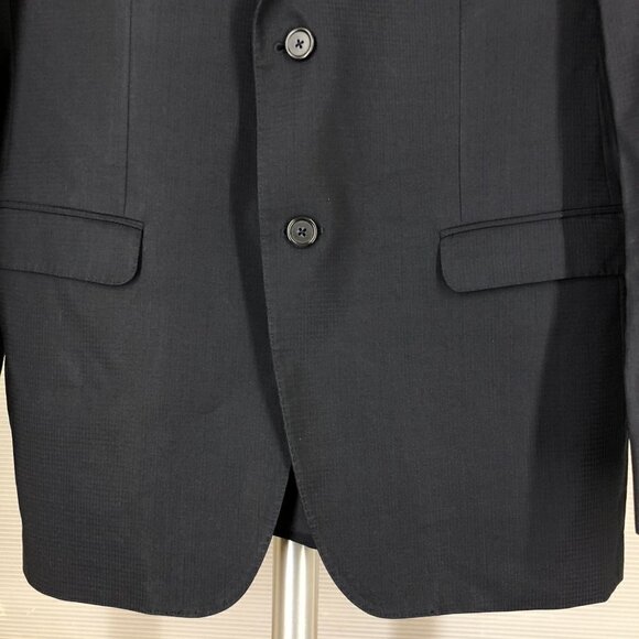 Z Zegna Drop 7 100% Wool Navy Check Trim Fit Blazer Jacket  ITA 48C =‎ US 38S - Picture 5 of 15